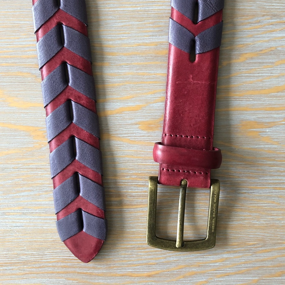 NWOT Diesel Black Gold leather belt
